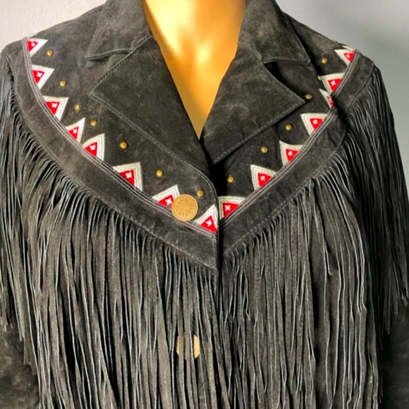 🤠Vintage Suede Western Jacket w/ Fringe🤠 - Picture 2 of 14